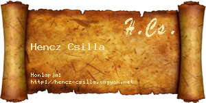 Hencz Csilla névjegykártya